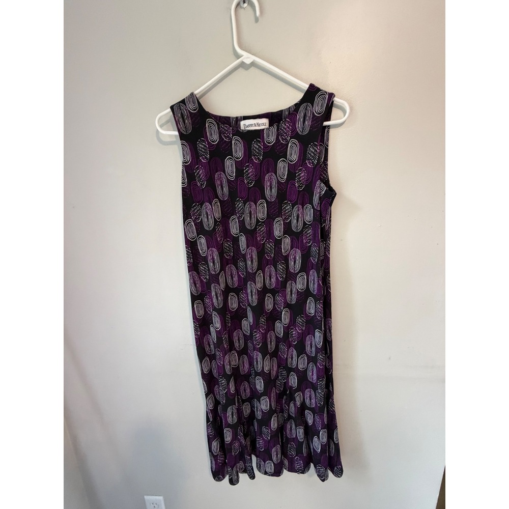 Danny & Nicole Purple Abstract Print Sleeveless Sheath Dress 10P Petite